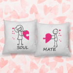Set două perne personalizate pentru cupluri - Soul Mate