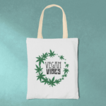 Sacoșă Canvas Personalizată cu design "Vegan Vibes"
