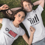 Set Tricouri Cuplu Personalizate - 100% Îndrăgostiți