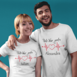Set Tricouri Cuplu Personalizate cu nume - Bătăile inimii