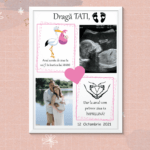 Tablou Personalizat cu 2 poze și mesaj - Baby Girl