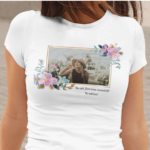 Tricou Personalizat cu o poză și mesaj - Ramă florală
