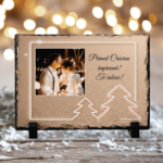 Piatră Ardezie Personalizată cu o poză și text - Christmas Glitter