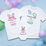 Set 2 Tricouri Personalizate + Body - Primul Paște Baby Girl
