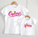 Set Tricouri Mamă-Fiică Personalizate - Queen&Princess