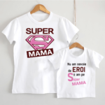 Set Tricouri Mamă-Fiică Personalizate - Super Mama