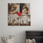 Tablou Canvas Pătrat Personalizat cu 4 poze - Inimă