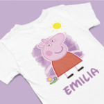 Tricou pentru copii personalizat cu nume - Peppa Pig