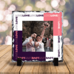 Piatră Ardezie Pătrată Personalizată cu poză - All about Love