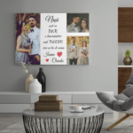 Tablou Canvas Personalizat cu 3 poze și mesaj pentru Nași