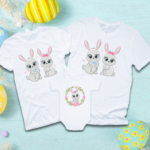 Set 2 Tricouri Personalizate + Body – Easter Time Baby Girl