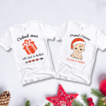 Set Tricouri Cuplu Personalizate Viitori Părinți - Crăciun