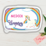 Lunch Box Personalizat cu nume – Unicorn