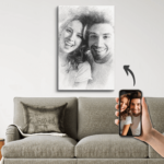 Tablou Canvas - Portret În Creion Digital - personalizat cu o poză - Diferite Dimensiuni