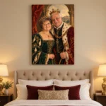 Portret regal renascentist al unui cuplu la aniversare, deasupra patului